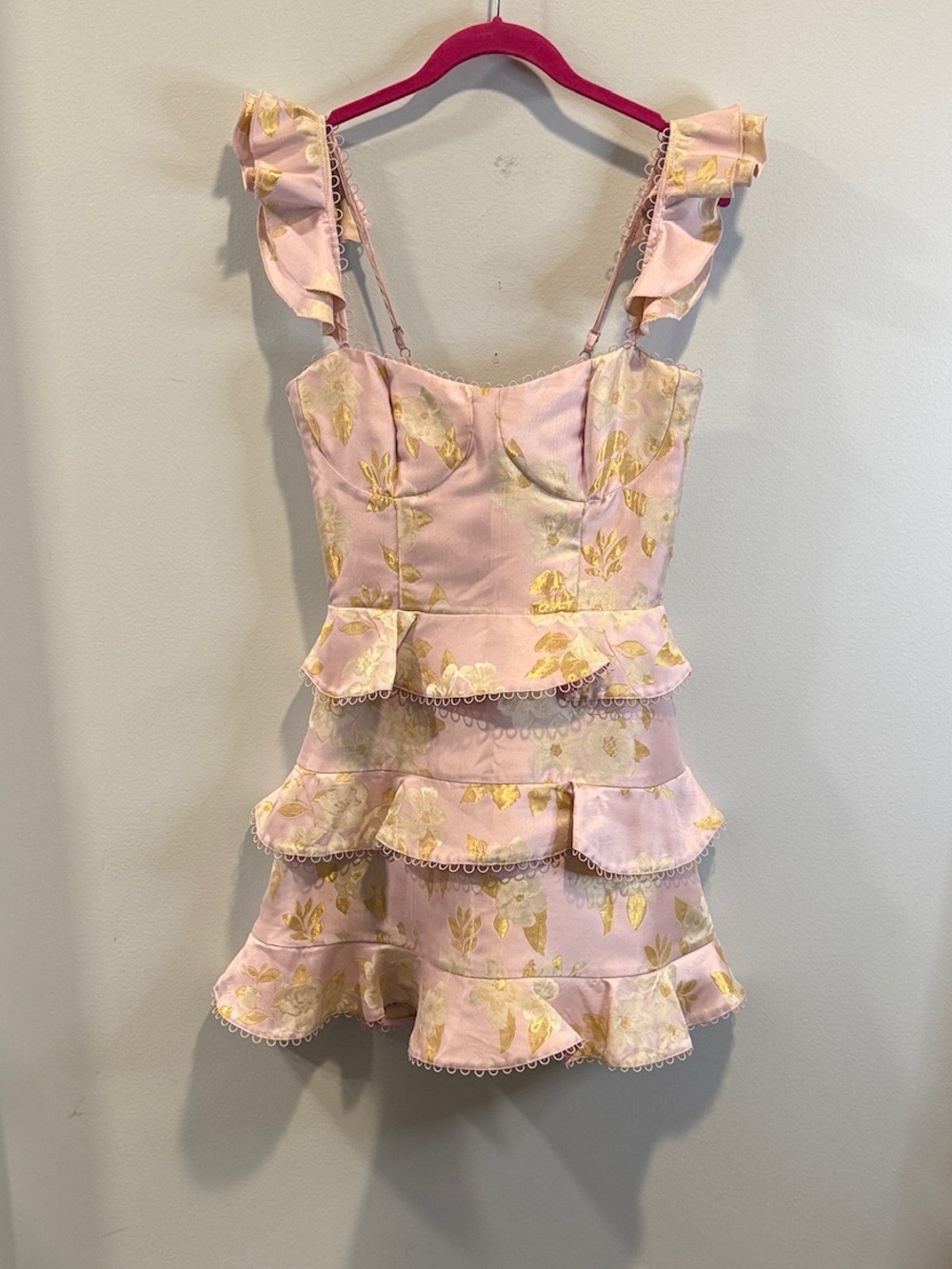 V. Chapman “Avignon” dress in light lilac baroque floral (appears pink) 6 - Picture 2 of 4